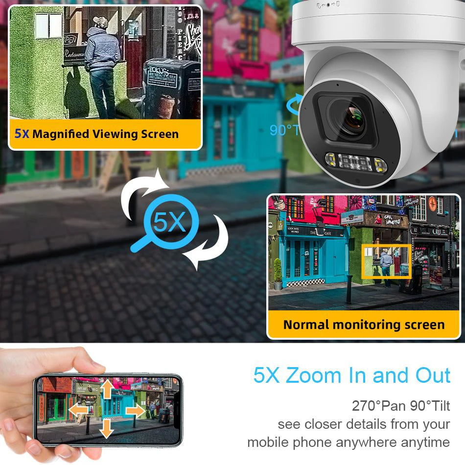 Hikvision Compatible 4K 8MP ColorVu IP Camera 2.7-13.5MM 5X Zoom camera