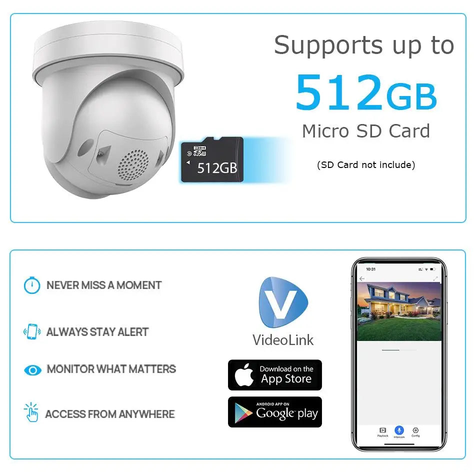 Hikvision Compatible 4K 8MP ColorVu IP Camera 2.7-13.5MM 5X Zoom camera