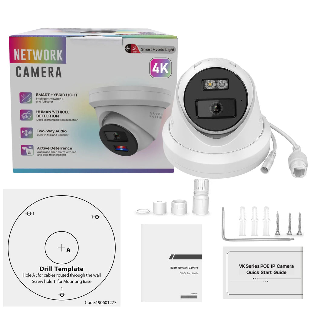 Hikvision Compatible 8MP IP Camera, Home Outdoor Security Video